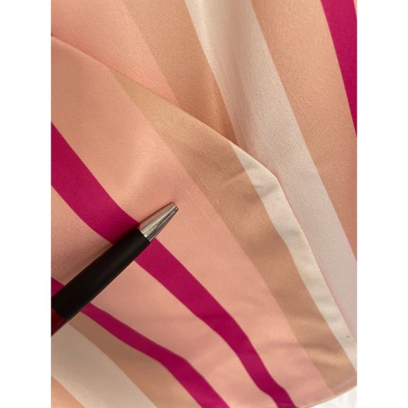 NOTES DU NORD Liv Striped Blouse 40 Wrap Collar Pink/White - Picture 12 of 14